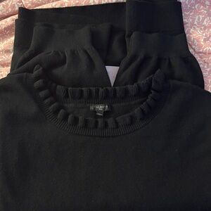 Talbots Women's Black Ruffle Neck Sweater